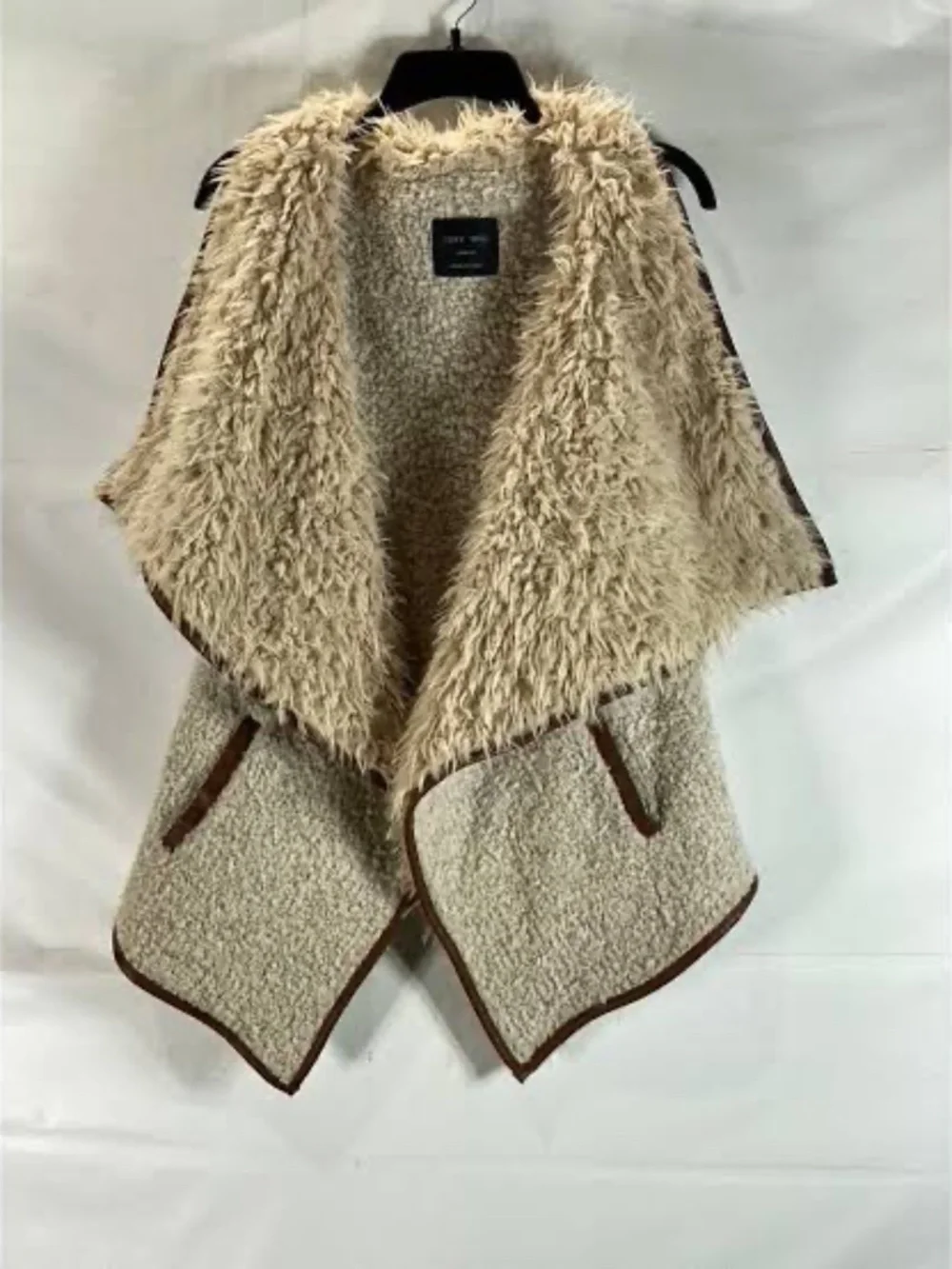Love Tree Faux Shearling Waterfall Vest – Women's